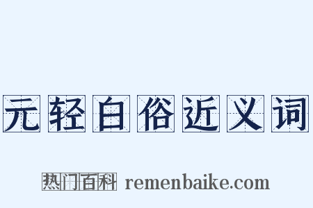 元轻白俗近义词是什么意思的图片